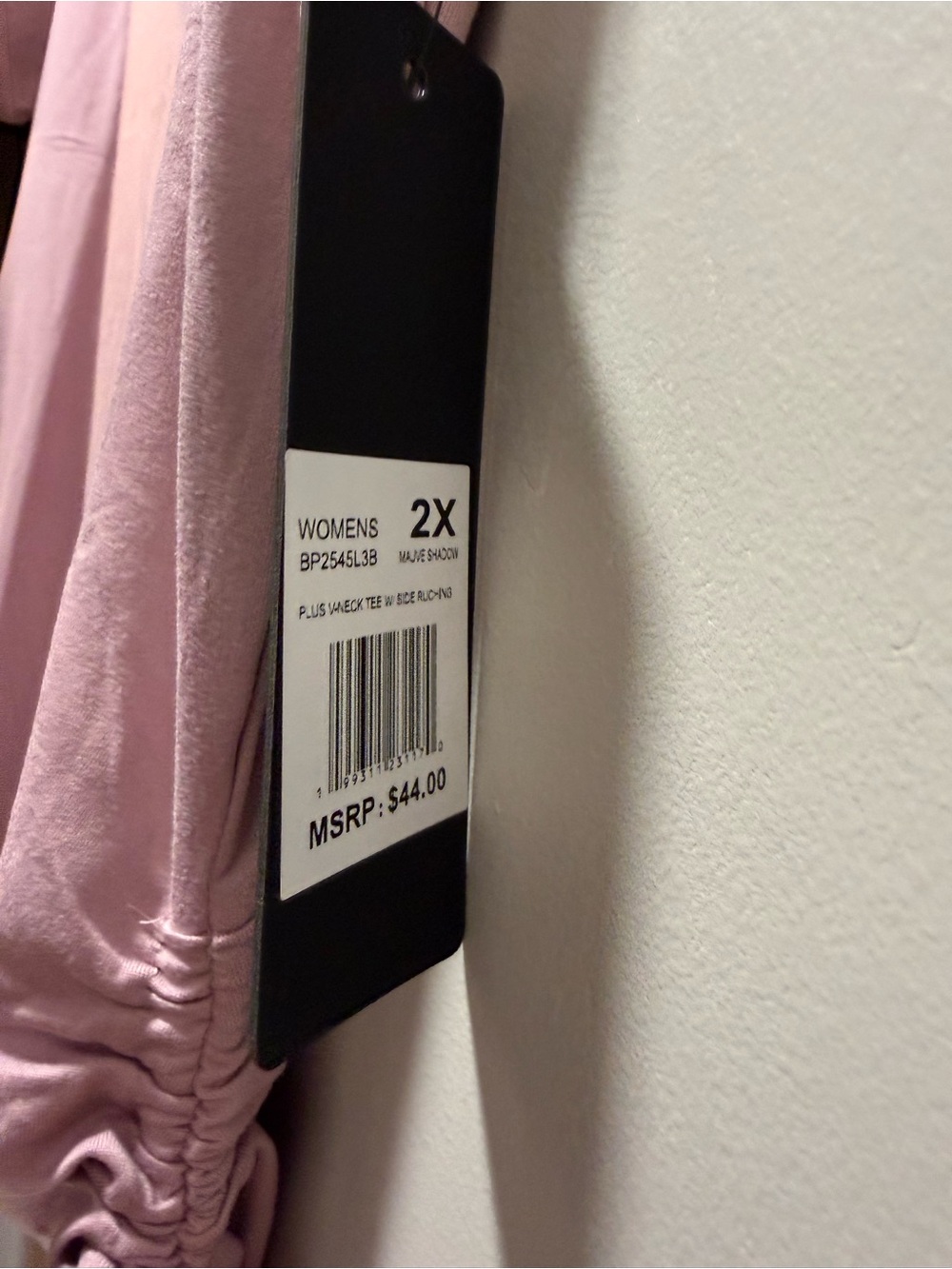 bebe Dusty Pink V-Neck Side-Tie Tee - Picture 5 of 6